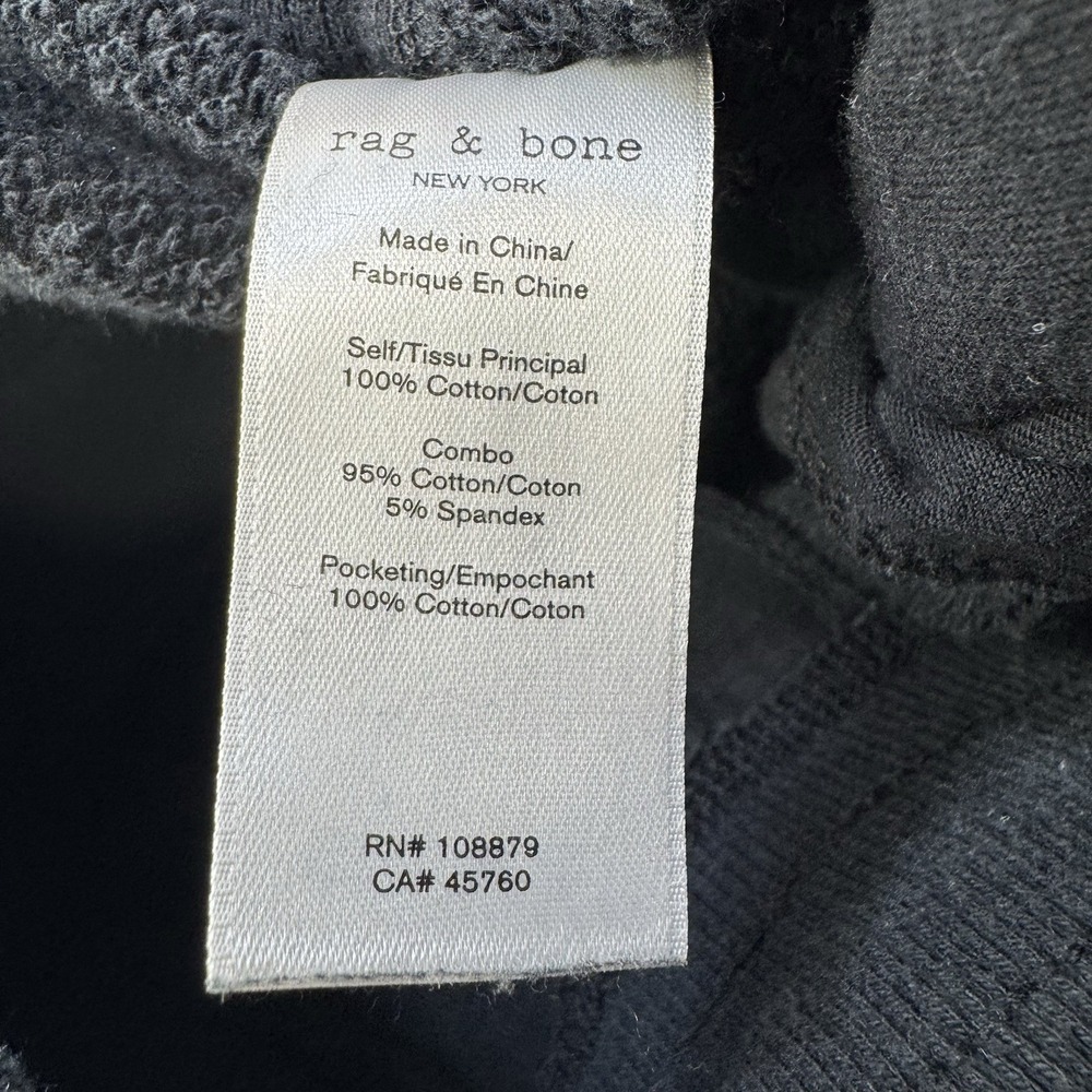 Rag & Bone Black Jogger Sweatpants Size XS Cotton Lounge Gorp Terry Cloth - Picture 3 of 12